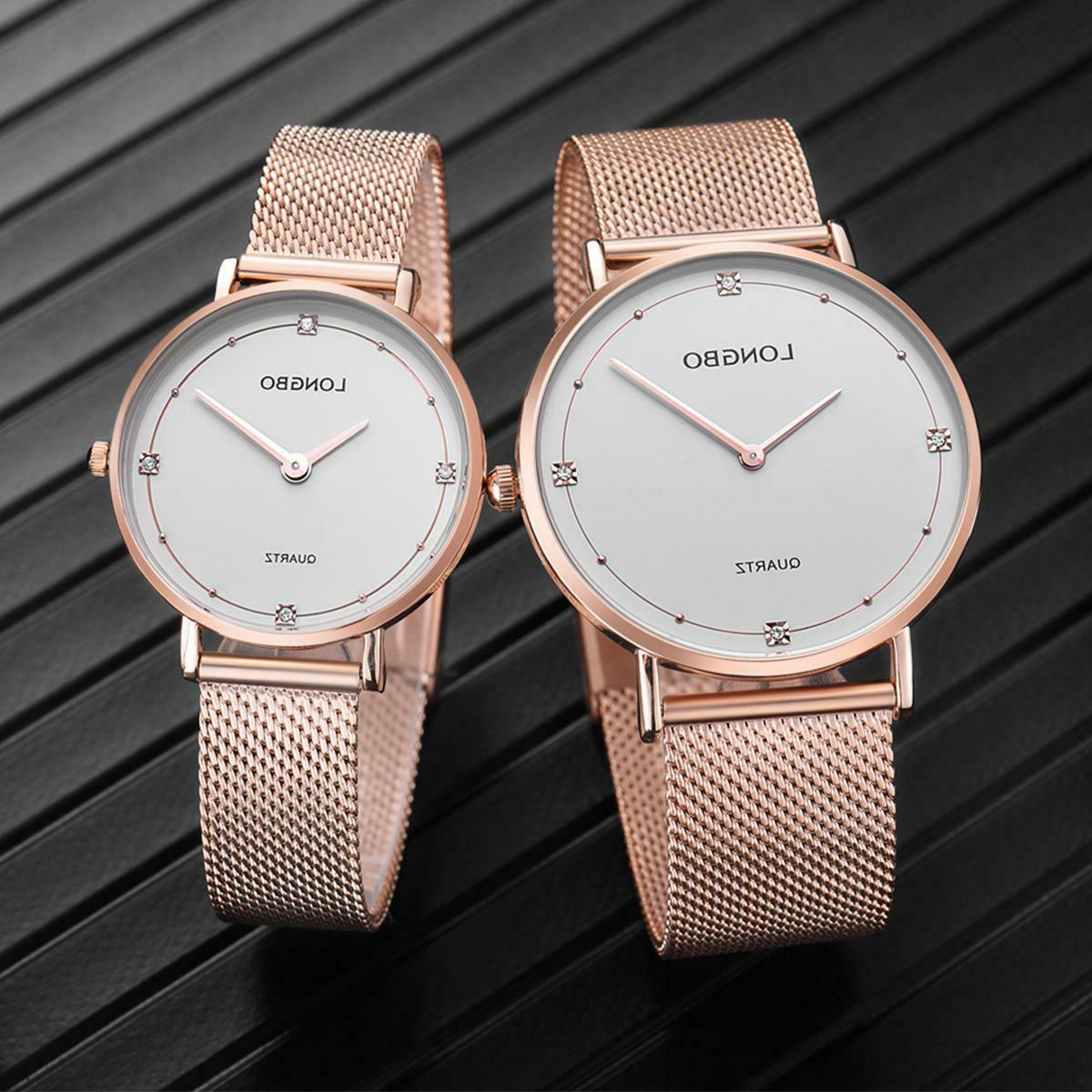 orologio uomo donna coppia cinturino acciaio maglia