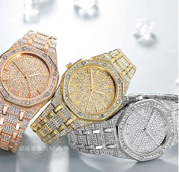 orologio uomo donna quarzo acciaio diamond watch