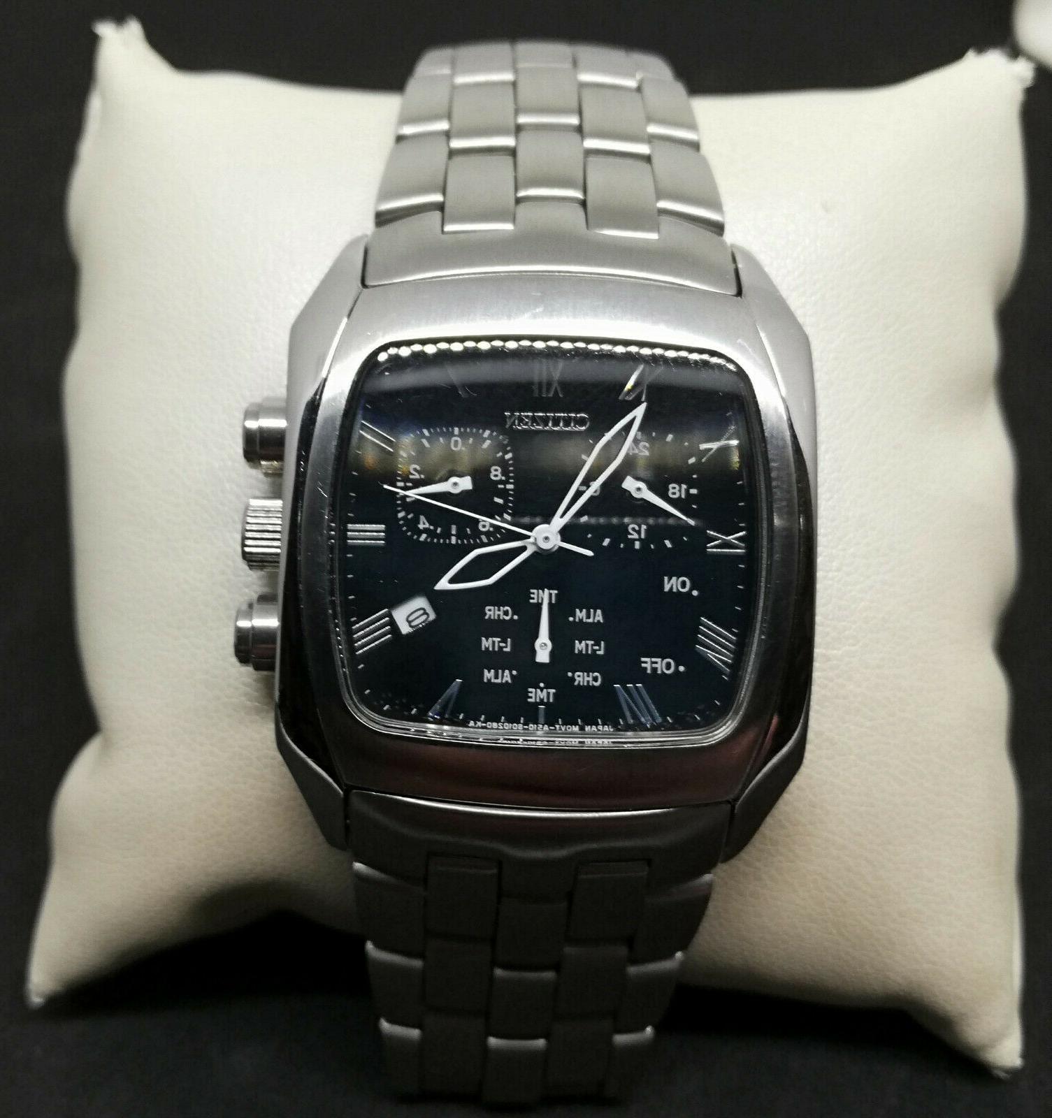 orologio uomo eco drive chrono alarm vetro