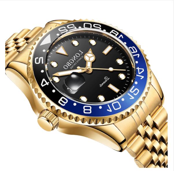 orologio uomo in acciaio color oro nautica