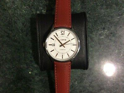 orologio uomo in acciaio e pelle automatico