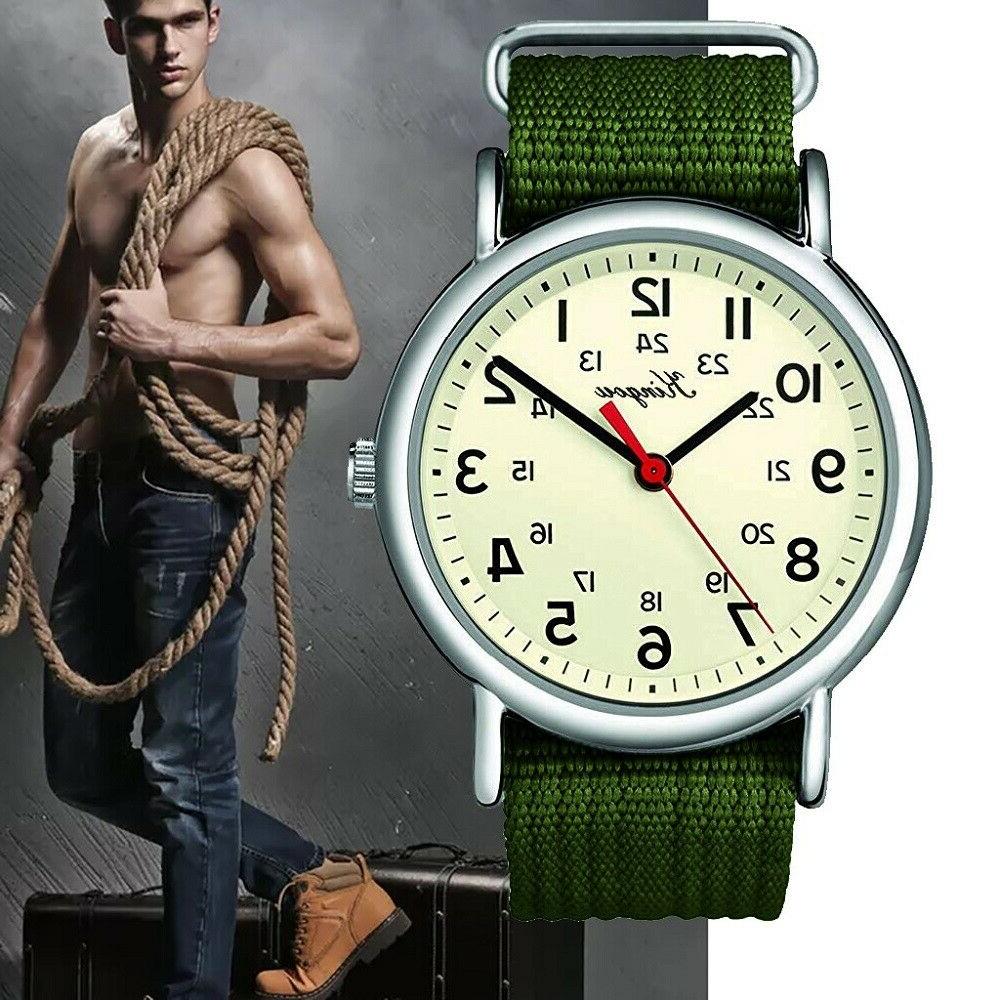 orologio uomo kingou analogico in nylon verde