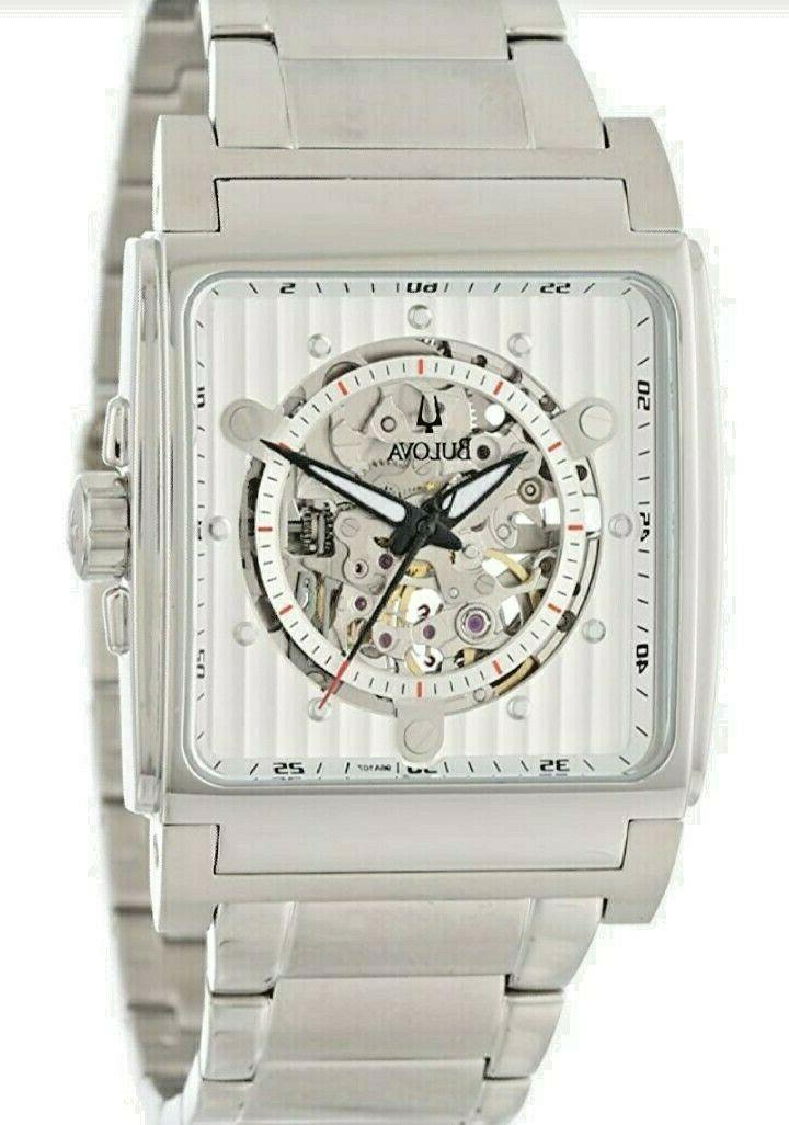 orologio uomo meccanico automatico cassa quadrata cinturino