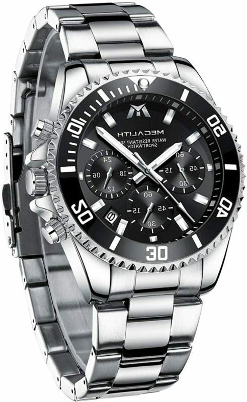 orologio uomo militare acciaio cronografo argento nero