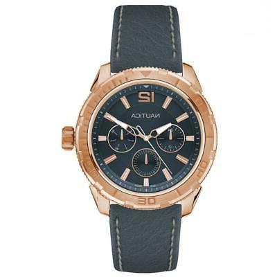 orologio uomo napstl003 multifunzione vera pelle grigio