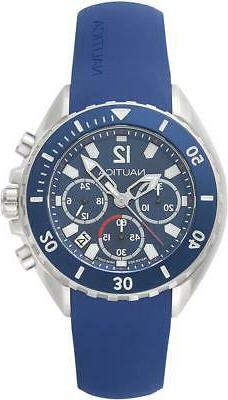 O Uomo Nautica Newport Napnwp001 Silicone Blu Chrono Sub 100