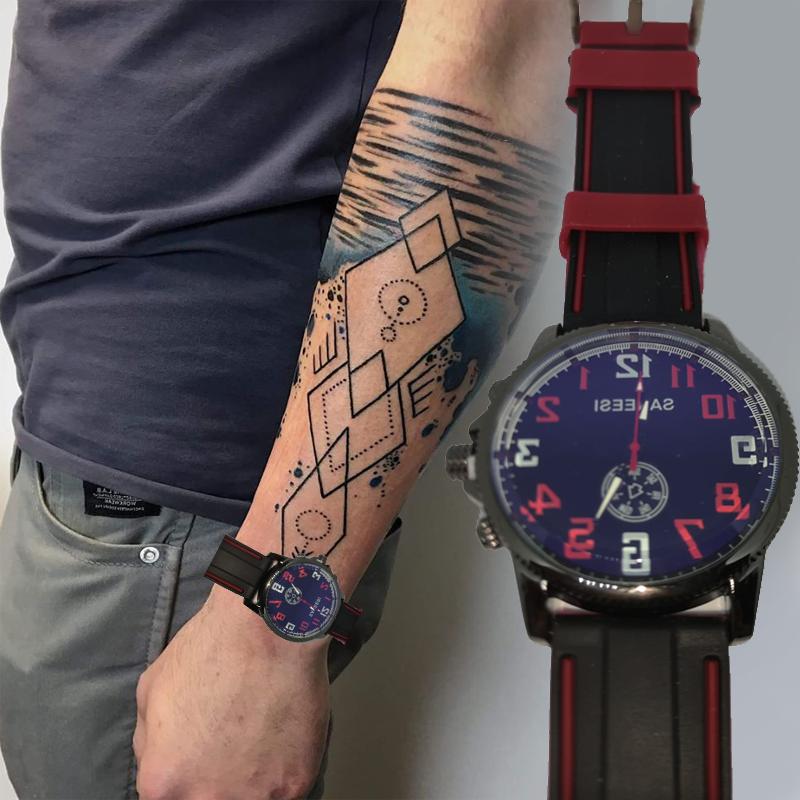 orologio uomo quadrante grande nero e rosso