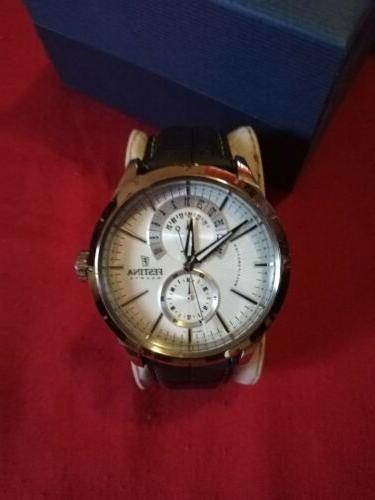 orologio uomo retro solo tempo cinturino pelle