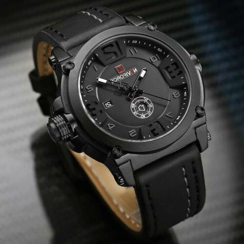 orologio uomo robusto pelle militare data calendario