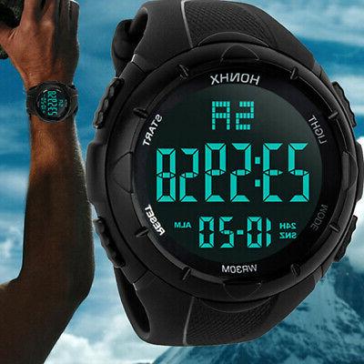 orologio uomo sportivo polso nero honhx luce