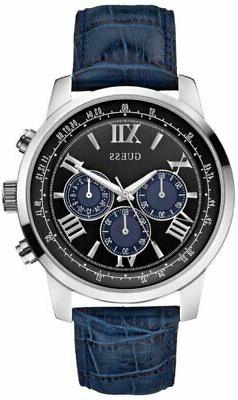 O Uomo W0380g3 Pelle Blu Cronografo Maschile Elegante Origin