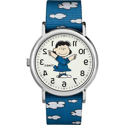 orologio weekender peanuts tw2r41300 tessuto blu bianco