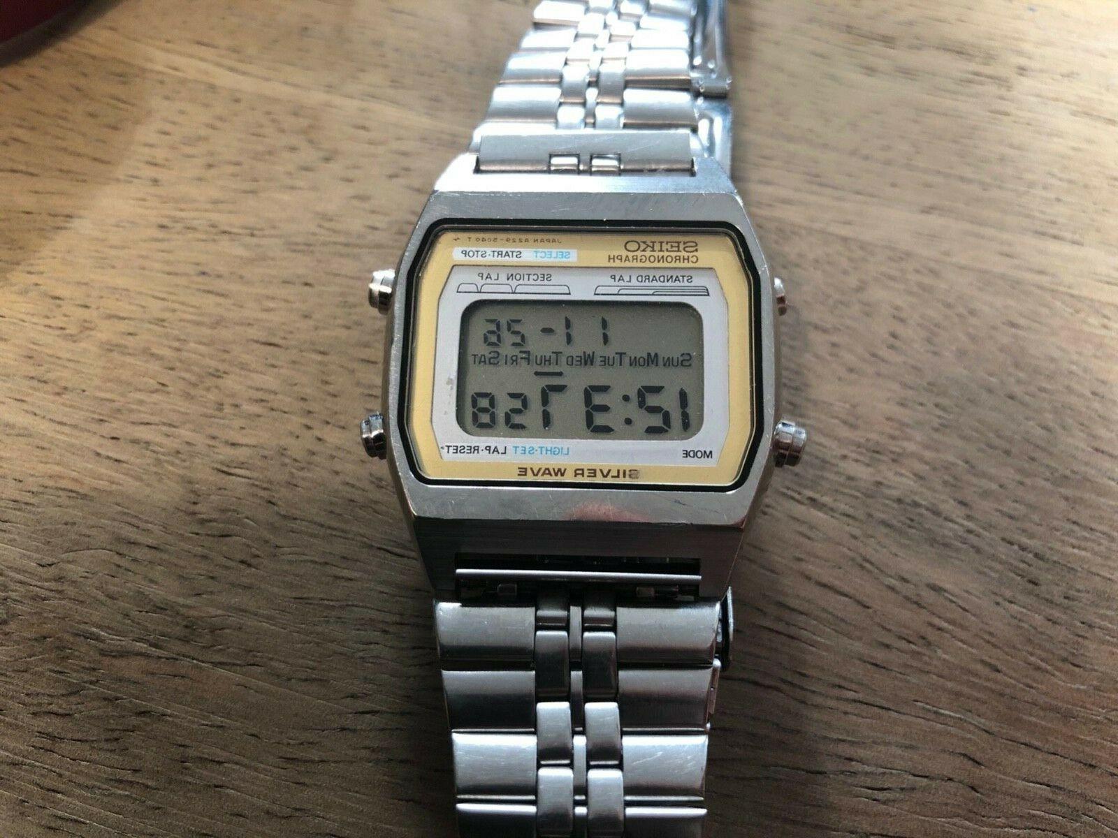 PERFETTO OROLOGIO AL QUARZO LCD SEIKO SILVERWAVE VINTAGE