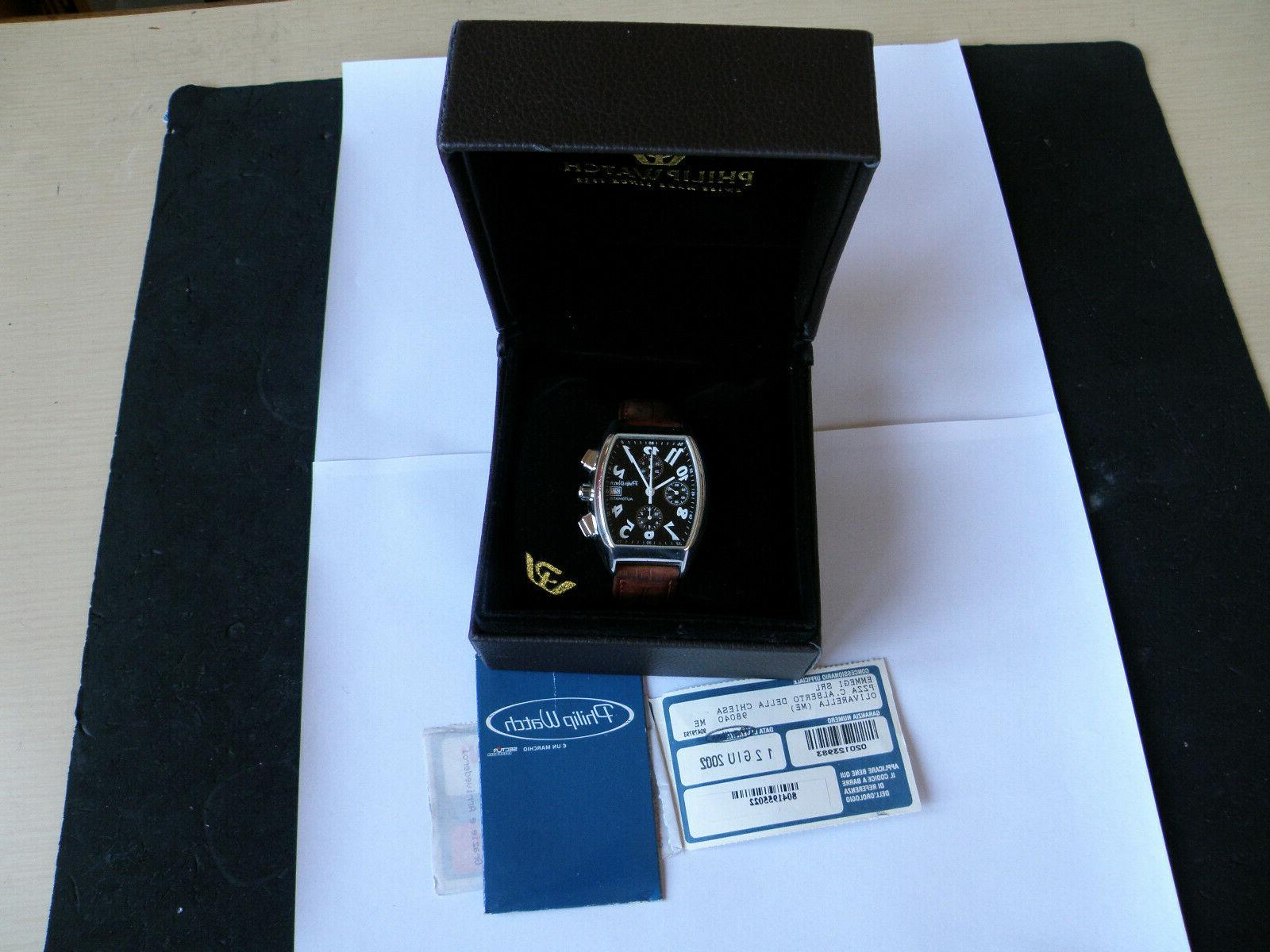 philip watch crono automatico argento 925 valjoux