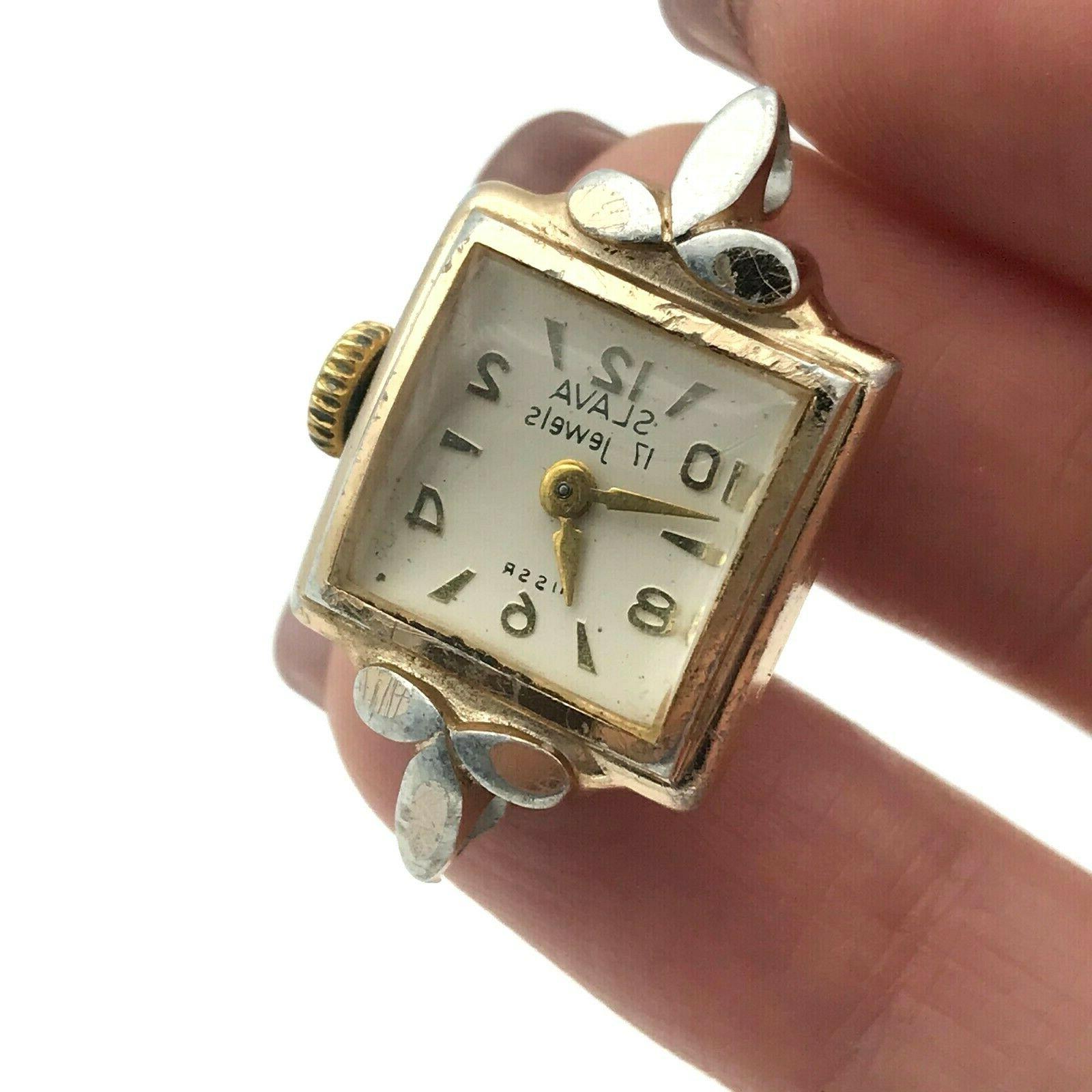 piccolo da donna soviet dorato orologio quadrato