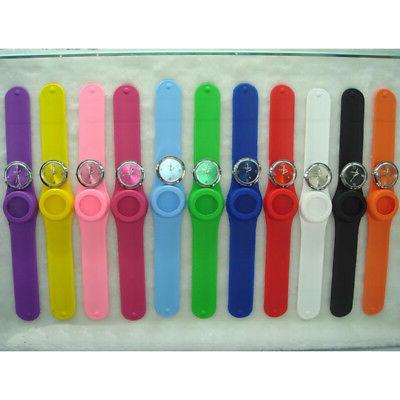 plastica gomma unisex colorata slap bambini orologio