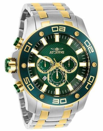 pro diver chronograph green dial mens stainless
