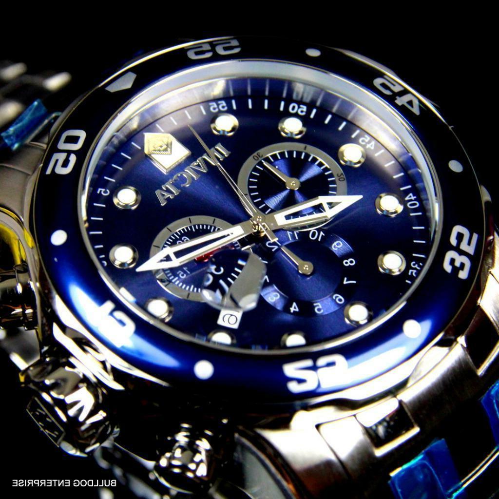 pro diver scuba blu color argento acciaio