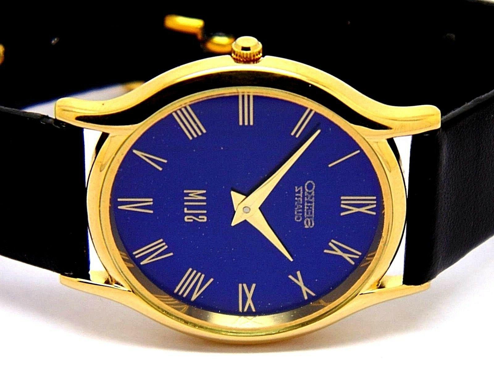 Seiko Quarzo Uomo Super Sottile Quadrante Blu Giappone