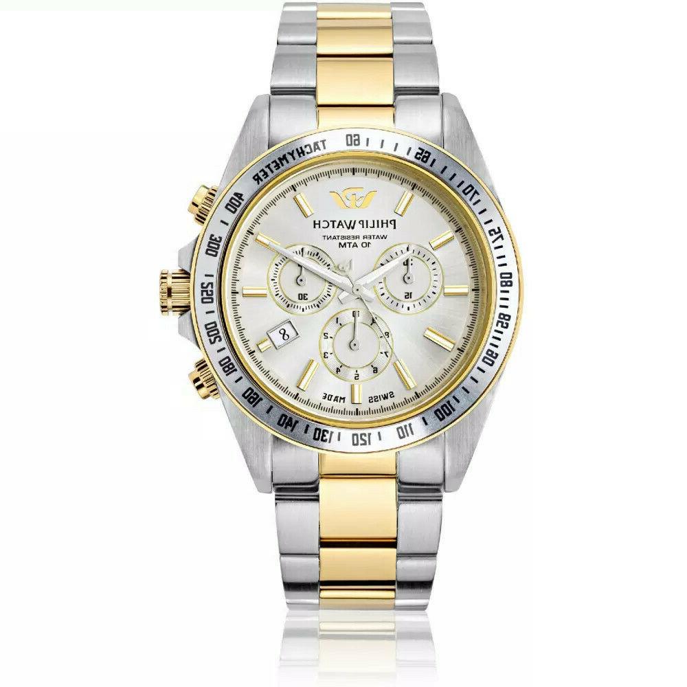 r8273607001 orologio uomo caribe crono acciaio bicolore