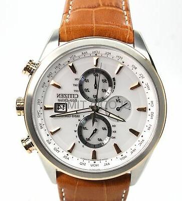 radiocontrollato chrono pelle bicolore eco drive solare