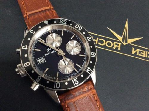 raro royal army gmt cronografo automatico valjoux