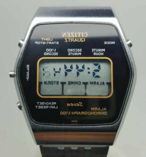 raro vintage quarzo seven alarm chrono anni