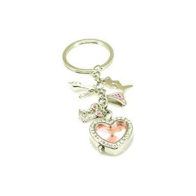 rosa donna cuore multi ciondolo portachiavi orologio