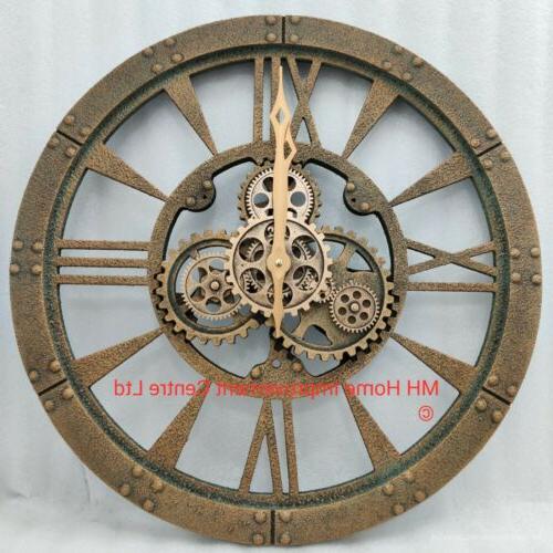 rustico marrone grande stile antico muro orologio