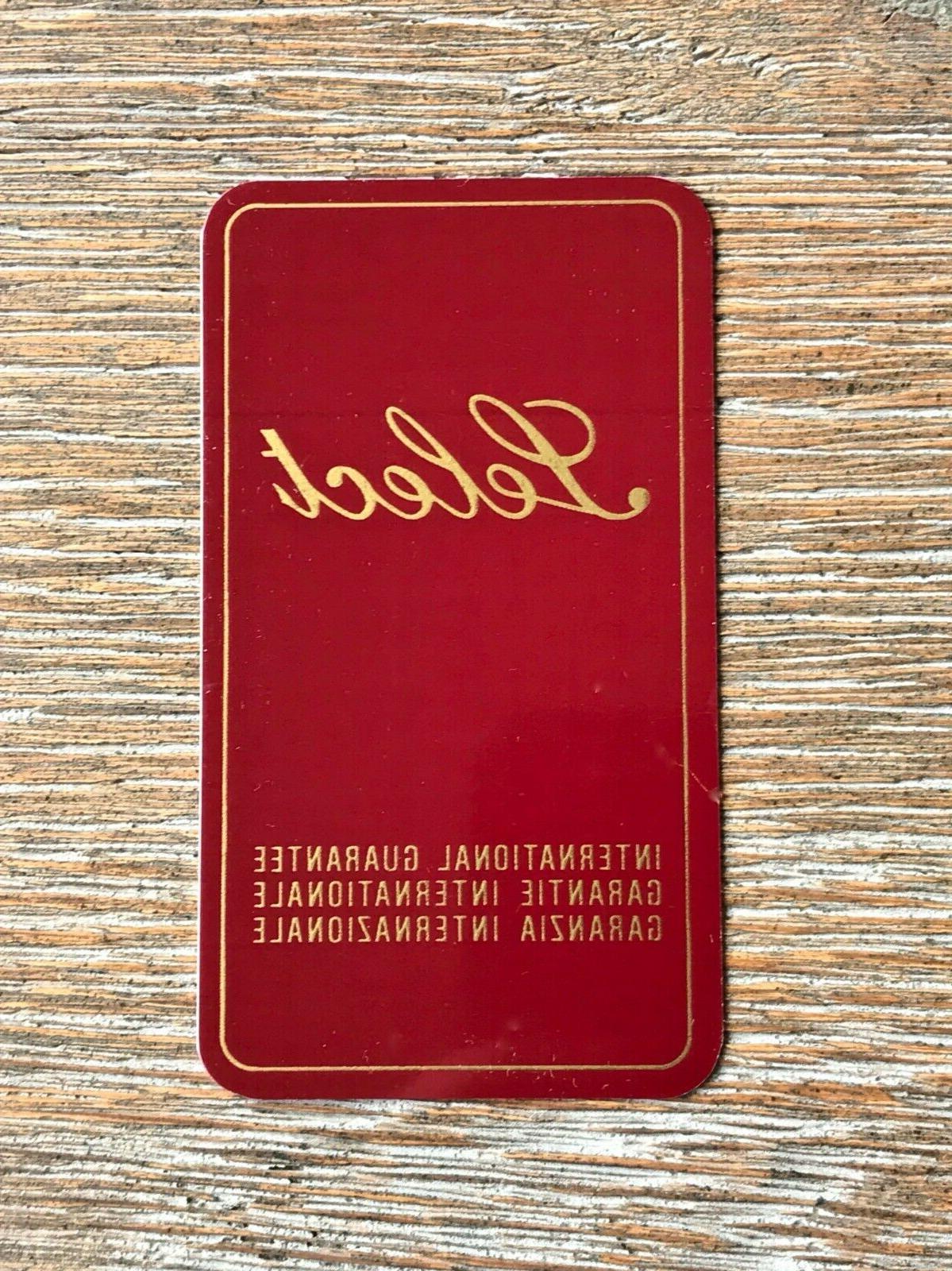 select garanzia card orologio vintage nuova