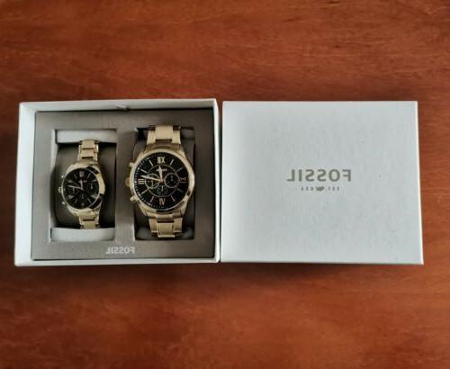 set orologi uomo e donna colore oro