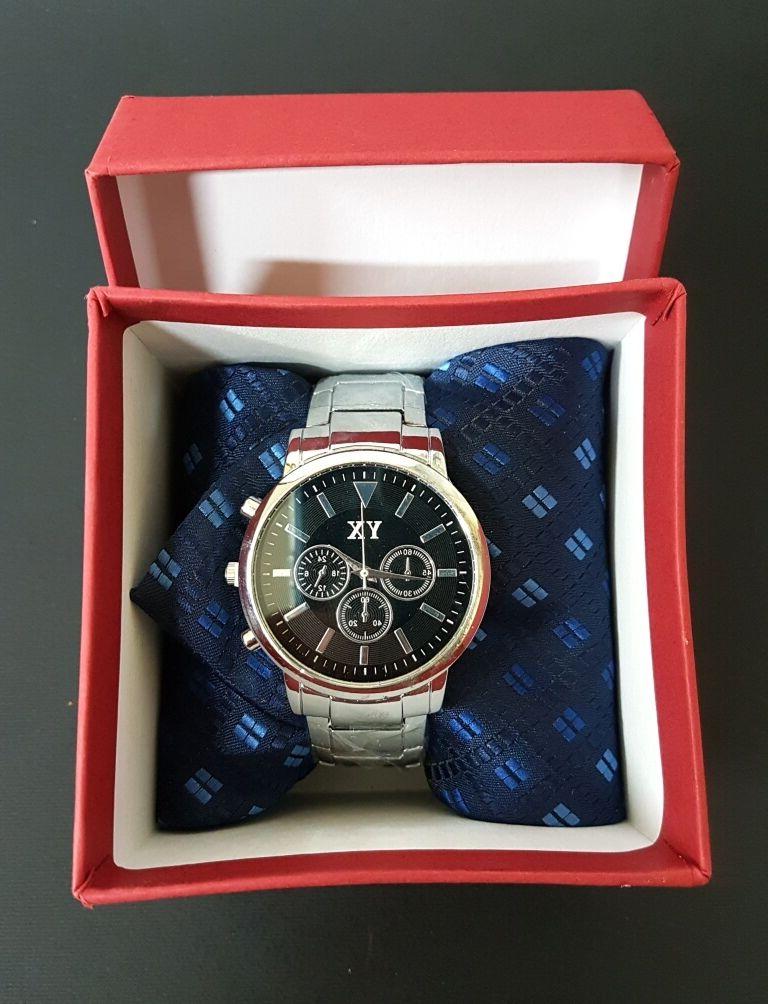 set regalo per uomo orologio quarzo acciaio