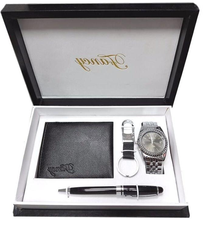 set regalo uomo orologio cintura portafoglio portachiavi