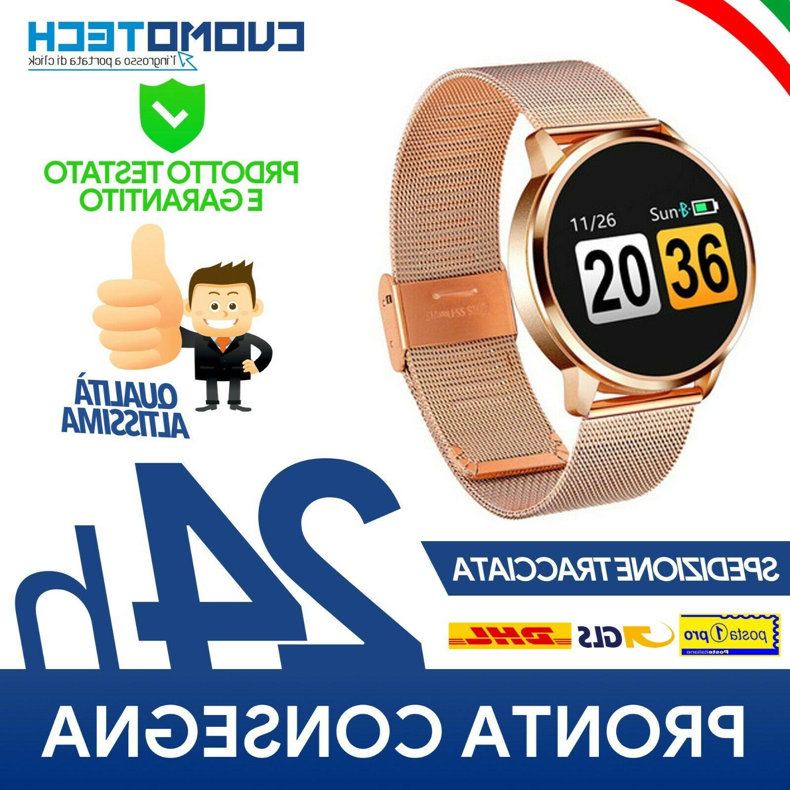 smartwatch orologio con cassa acciaio rose gold