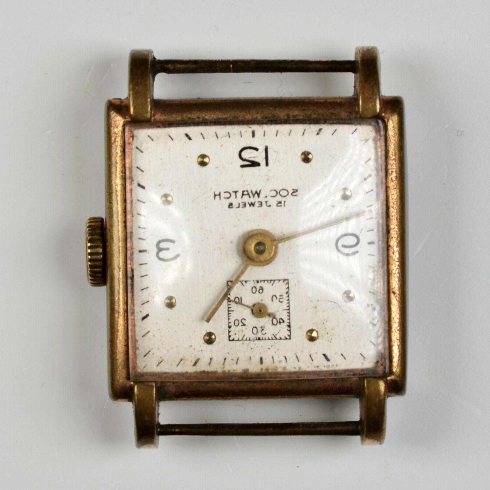 soc watch 15 jewels orologio quadrato da