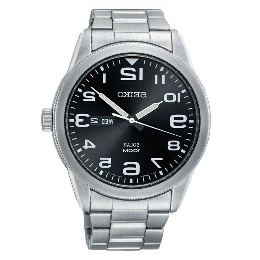 solar sne471p1 orologio uomo solare acciaio