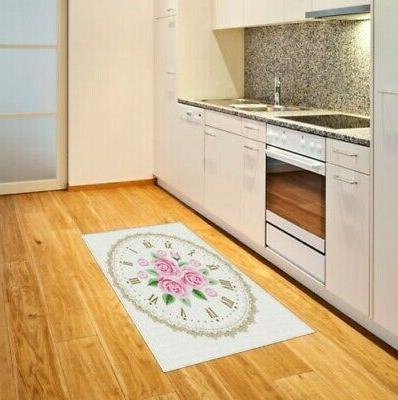 squallido flora cotone tappeto vintage orologio roses