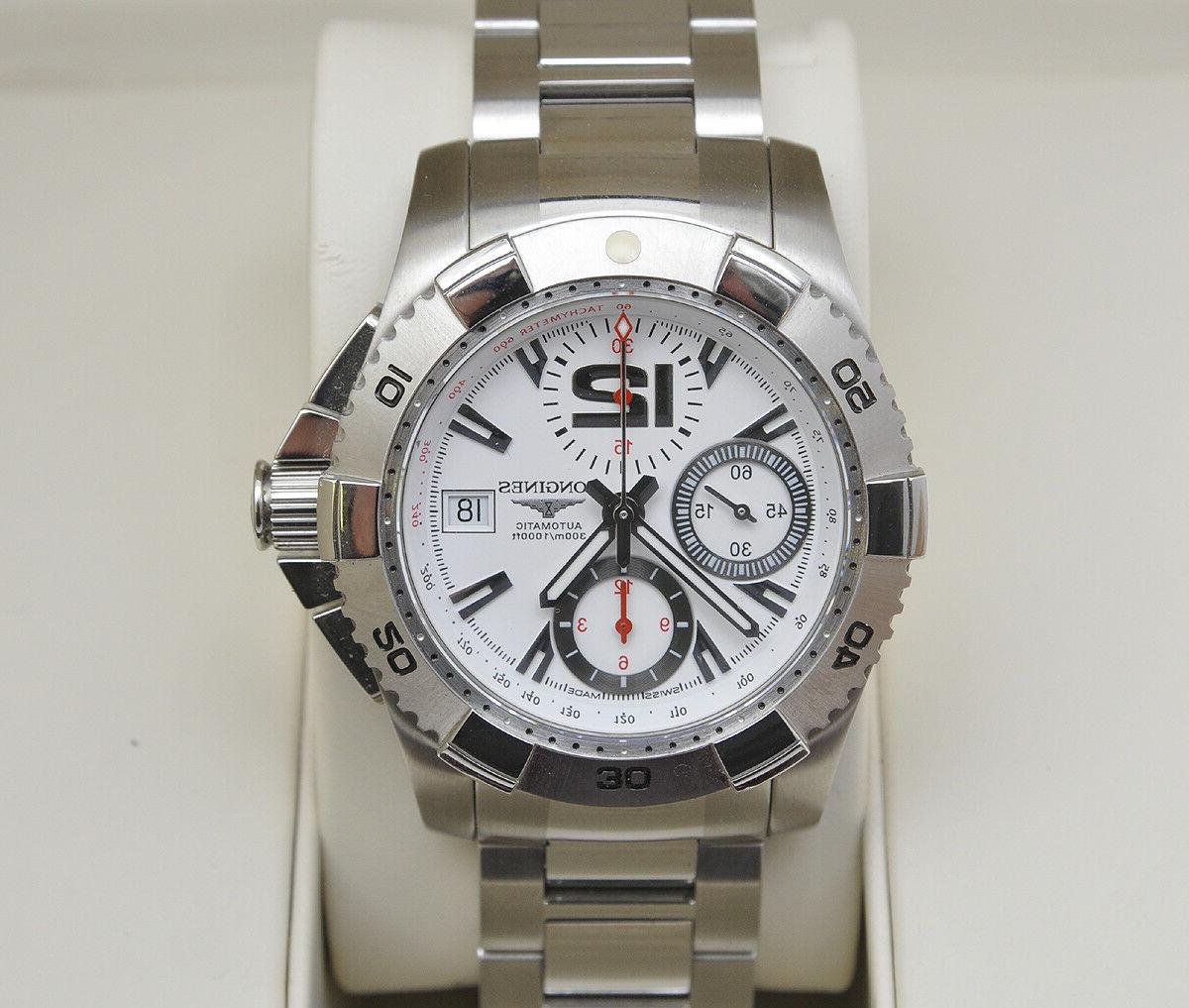 steel hydro conquest automatic chronograph l36514166 new