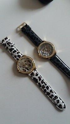 Donna Bracciale In Pelle Nele Fortados -leoprd - 29 Euro -