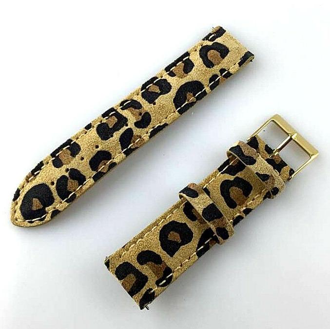 strap cinturino 20mm vera pelle leopardato orologio