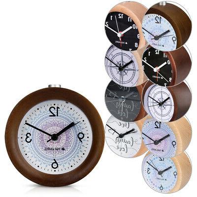 sveglia analogica in legno silenziosa orologio da