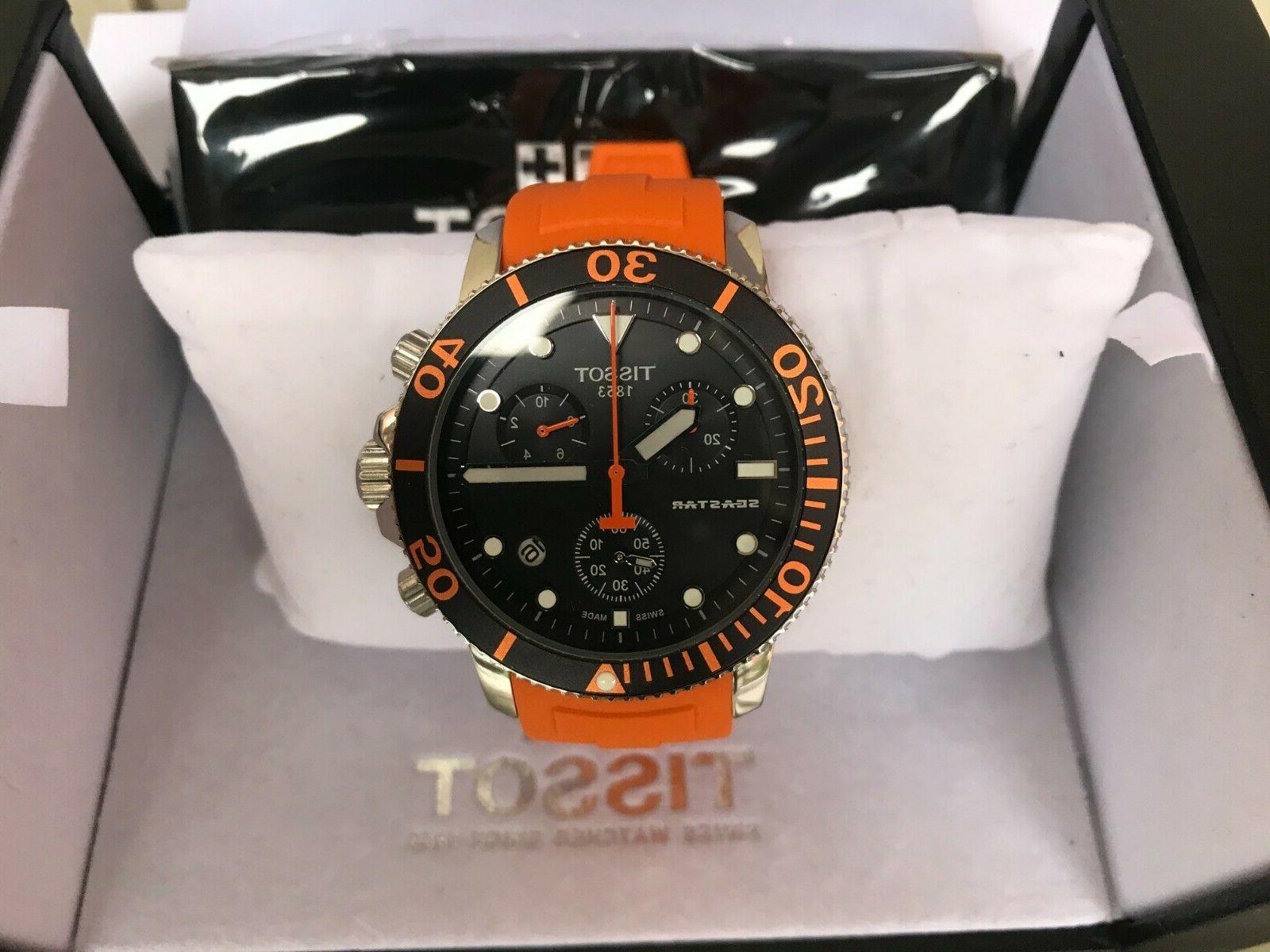 t sport seastar 1000 gomma arancione cronografo