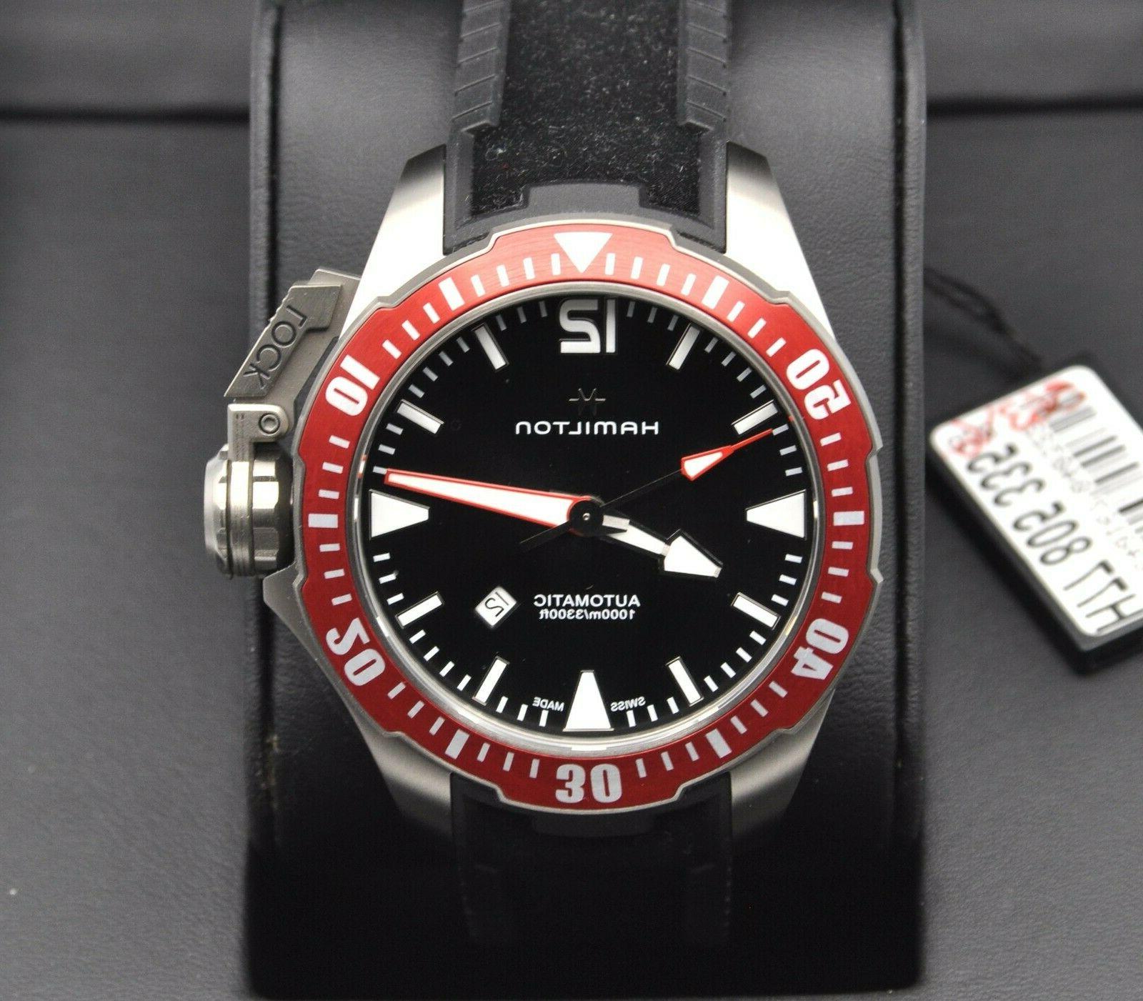 titanium khaki navy frogman h77805335 46mm new