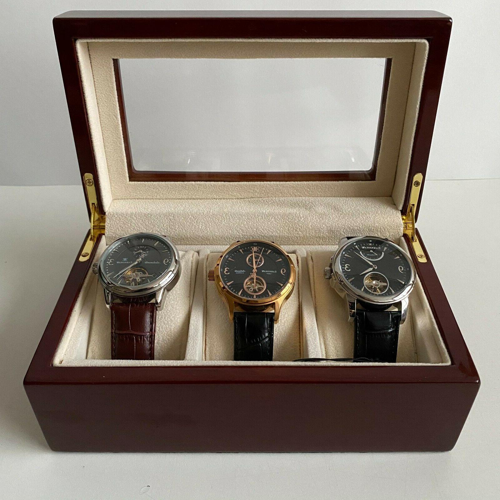 trittico orologi automatici come nuovi con scatola