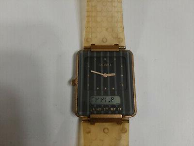 twotimer vintage 70s rettangolare dual time lcd