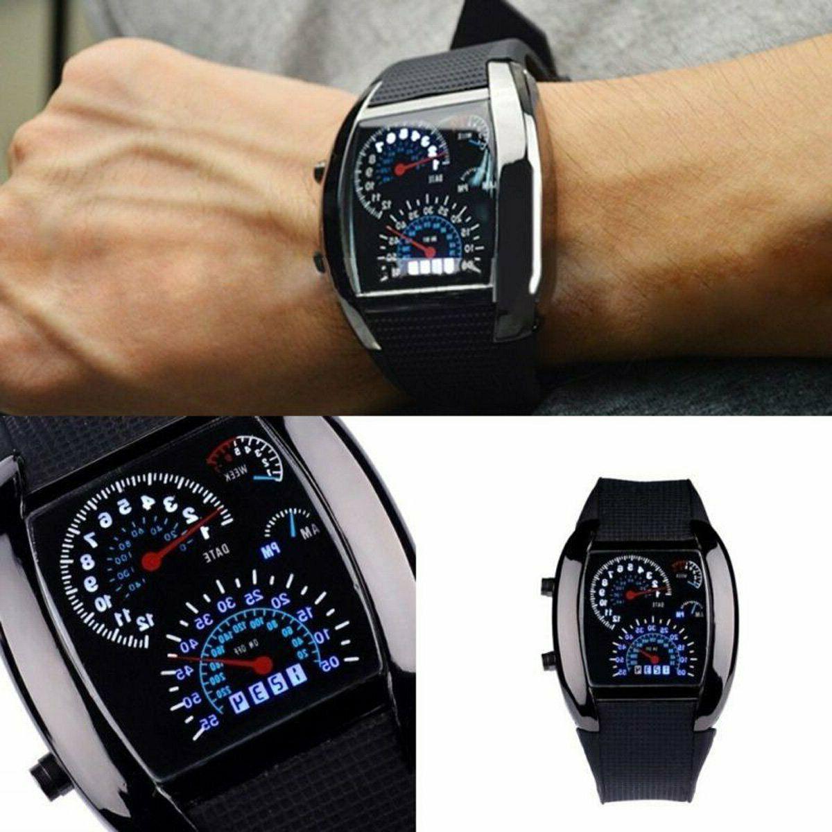 uomo acciaio inox nero sport digitale led