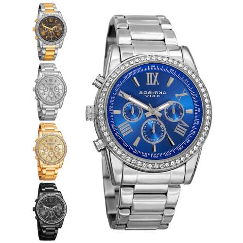uomo ak868 cristalli swarovski multifunzione acciaio inox