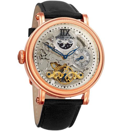 uomo ak968rgbk automatico skeleton dual time orologio