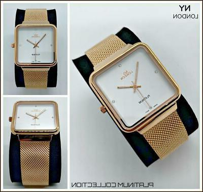 uomo classy elegante dressy quadrato oro rosa