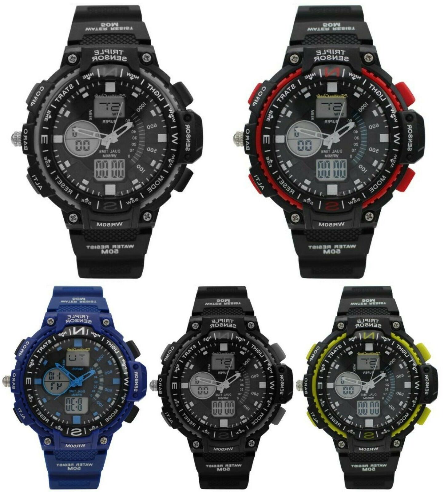 uomo donna esercito militare nero sport orologio